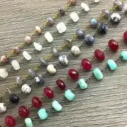 Gemstone Chain Faceted Rondelle Beads SOLD BY FT Wire Wrapped Necklace Bracelet