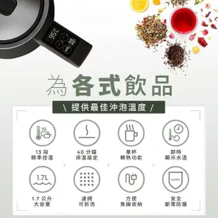 【Electrolux 伊萊克斯】極致美味 500 智能溫控電茶壺-1.7L 珍珠黑(E5EK1-51BP)