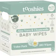 Tooshies ECO Wipes Aloe Vera & Chamomile Baby Wipes 280 pack