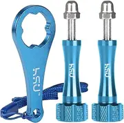 HSU Aluminum Alloy Extension Long Thumbscrews + Wrench for Gopro Hero 13, 12, 11, 10, 9, 8, 7, 6, 5, 4, Compatible with GoPro Media Mod, AKASO Campark and Other Action Cameras (Blue)
