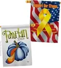 Pumpkin Season House Flag - Pack Fall Harvest & Autumn Scarecrow Pumkins Sunf...