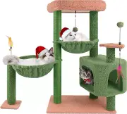 YOUPET 33.46" Cactus Cat Tree Tower with Cat Condo and Scratching Post for Indoo