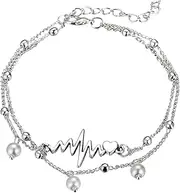 [Tummy Tub] Bracelets,Bracelet Jewellery,Anklet String Charm,Stainless Steel Bracelet Women's Ankle Bracelet Gold Silver Fashion Style Chain Beach Anklet Bracelet Jewelry Anklet Set Silver Chain