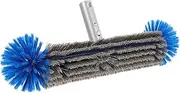 Kisangel Handheld Pool Brush Head for Inground and Above Ground Swimming Pools Durable Heavy Duty Blue Scrub Brush with Reinforced Aluminium Back for Effortless Cleaning