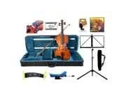 Caraya Wooden Violin Set-All Size w/Stand,Foam Case,Bow,String,Rosin,Collimators