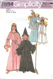 Uncut Simplicity Sewing Pattern 7684 Angel Fairy Witch Princess Costumes Sz 2-4