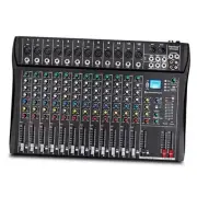DT12 Studio Audio Mixer 12-Channel DJ Sound Controller Interface w/USB Drive