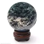 Sphere 67mm Grape Agate 305g Gemstone Crystal Ball Natural Mineral Inc Stand