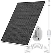 Solar Panel for Eufy Camera, 5W Solar Panel for Eufycam Compatible with Eufycam 3/3C/2/2 Pro/2C/2C Pro/E/E20/E40/L20/L40, Solar Panel 5V with USB-C Connection, Micro USB Adapter, IP65 Waterproof