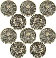 Misdary 10 Pcs Memento Mori Coin Memento Vivere Reminder Token Metal Skull Challenge Coin Medallion Stoicism Gift Challenge Stoic Reminder Pendant for Daily Practice Stoic (Classic Style)
