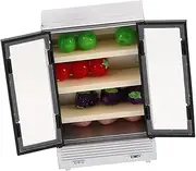 YARNOW Miniature Plastic Kitchen Appliance Dollhouse Refrigerator Freezer Double Door Mini Fridge for Pretend Play Photo Props