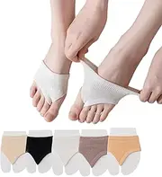 [DUNKOING] Womens Peep Toe Topper Socks Open Toe Bikini Sandal Mule Sock for Half Forefoot Liner Flip Flop Clogs 5-9