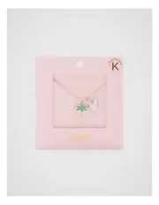 [Seed Heritage] Bunny Initial Necklace K in Multi