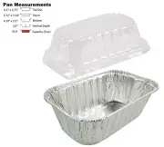 1 lb. Aluminum Foil Mini-Loaf Pan w/Clear Dome Lid 25/PK - Disposable Containers