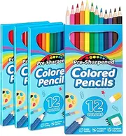 V-Opitos Bulk Colored Pencils, 4 Packs Pre-sharpened Coloring Pencils for Kids in 12 Colors, Bulk School Supplies for Teachers, Ideal Back to School Supplies & Classroom Prizes