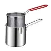 304 Stainless Steel Deep Fryer Pot Universal Small with Basket Fryer Pan Fry Pot