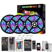 LED Strip Lights 20M 65.6ft Bluetooth Waterproof DIY Color changing 2835 RGB with Remote and Hidden Controller Easy Installation for TV Backlight Room and Bedr