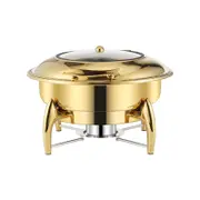 Soga Gold Plated Stainless Steel Round Chafing Dish Tray With Top Lid