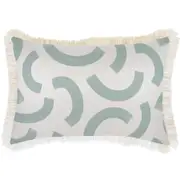 Cushion Cover-Coastal Fringe-Muse Seafoam-35cm x 50cm