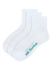Kids Underworks 3Pk Crew Bamboo Sport Socks