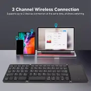 3 Folds Wireless Keyboard with Touchpad Foldable Keyboard for Tablet PC