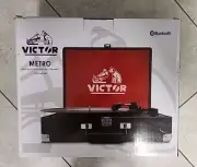 VICTOR Portable Bluetooth Suitcase Turntable Record Player & Speakers - Red