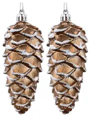 Rustic Natural Look Christmas Pine Cone Decorations - 4 x 11cm