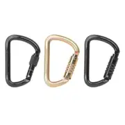 AXIS WIDE D STEEL CARABINER SCREW LOCK OR AUTO LOCKING BLACK 53kN CE CERTIFIED