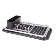 D.line Aluminium Compact Dish Rack w/ Draining Board Dryer Organiser Storage