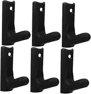 ARTSEWPLY 6pcs Barbell Stand Horizontal Weight Bar Holder Wall Mount Weight Rack Dumbbell Rack Stand Dumbbell Storage Rack Barbell Bar Hanger Rack Heavy Duty Barbell Holder Black