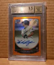 2013 bowman chrome hunter renfroe orange refractor auto bgs 9.5 14/25