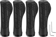 uxcell 2 Pairs Bike Handlebar Grips Single Lock on Non-Slip Bicycle Grips Fit 7/8" Handlebars for Mountain Road Foldable MTB BMX Scooter Cruiser Tricycle, Black
