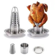 Stainless Steel Removable Chicken Roasting Rack Plate Grilled Chicken Rack Camping Outdoor Barbecue Tray Grilled Chicken