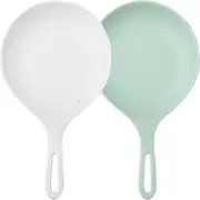 [ARTIBETTER] 2pcs Spoon Plate with Handle Melamine Sauce Dish Appetizer Plates Handled Serving Plates Korean Plates Tasting Dishes Dinner Plates for Dessert Steak