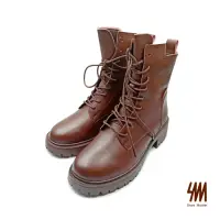 在飛比找momo購物網優惠-【SM】軍風潮流綁帶馬汀短靴(赤褐棕)