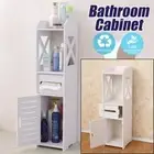 White Bathroom Storage Cabinet Furniture Toilet Laundry Cupboard