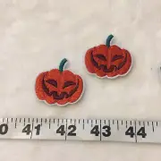 Spooky Jack O Lantern Pumpkin Lot Of 2 Iron On Patch Halloween Scary Cool