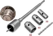 Meichoon Hole Saw Set 50mm 40mm 30mm Electric Hollow Core Drill Bit Shank 350mm Concrete Cement Stone Wall Drilling Cutter for Air Conditioner Masonry Tile