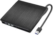 Bileeko External DVD Drive, USB 3.0 Slim Portable CD DVD +/- RW ROM Writer/Rewriter/Reader/Player/Burner, Superdrive for Laptop, Desktop, PC, Windows XP/ 10/8/ 7/ Vista, Linux, Mac OS