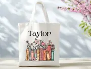 Book Bag Library Tote Bag Taylor Swift Fan Personalised With Any Name Handmade