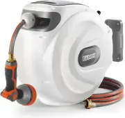 Retractable Garden Hose Reel, 1/2'' X 100Ft Hose Reel Wall-Mount with 10-Functio
