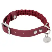 Buddy & Belle Paracord Dog Collar Beet Red - Medium