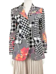 Checkered Floral Pattern Jacket
