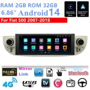 6.86'' W/ Carplay Android Car Stereo Radio GPS Navigation For Fiat 500 2007-2018