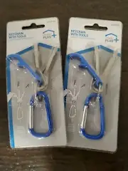 Key Chains with Carabiner, Bottle Opener, Flat and Phillips Drivers (Set of 2)