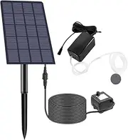 Solar Aerator for Pond - Solar Aerator for Ponds Outdoors - Low Noise Tool with Bubble Stone for Small Pools, Garden, Landscaping, Aquariums