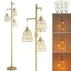 9MMML Gold Dimmable Floor Lamp,Industrial Farmhouse Tall Standing Floor Lamp ...