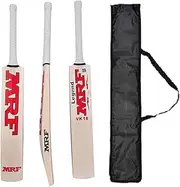 MRF Kashmiri Willow Cricket Bat Hard Pressed Shaped for Superb Stroke Full Size with Bat Cover Play for Tennis Ball/Plastic Ball/Rubber Ball