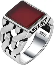 [Babylon Silver] Genuine Solid 925 Sterling Silver, Cuban Link Braided Men's Ring