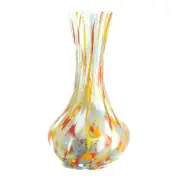 Murano Glass Vase Yellow Red Multi Coloured Handmade Millefiori 19cm High